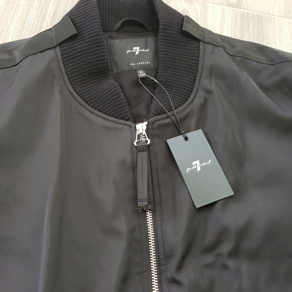 NWT 7 for all mankind black XL jacket rn# 115561 - Picture 2 of 10